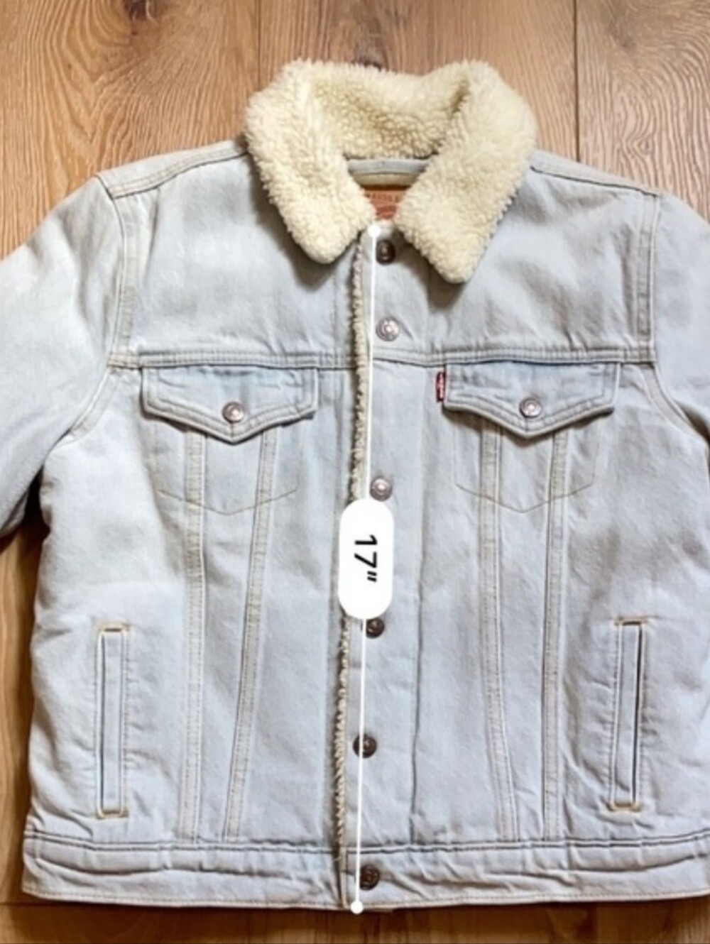 Levi's Light Blue Sherpa Denim Trucker Jacket - Picture 3 of 6